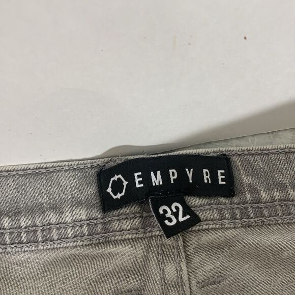Empyre Gray Acid Wash Distressed Destroyed Skinny Jeans Size 32Wx29.5L - Picture 12 of 16